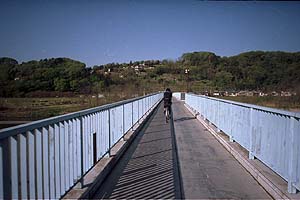多摩川の自転車歩行者橋